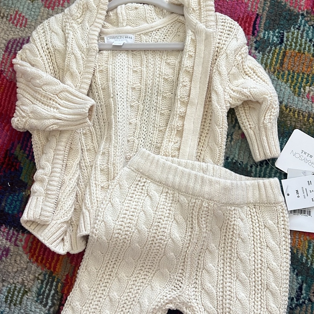 Cable Knit Sweater and Pants Set